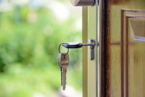 Keys in a door